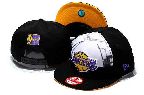 Los Angeles Lakers Black Snapback Hat YS 0512
